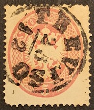 [FASILMBVEN0005] VENETO 1863 [S.38] 5 SOLDI Rosa Dent.14 USATO TREVISO 25/12