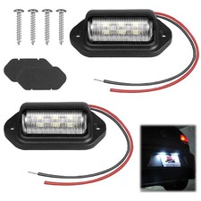 LUCI TARGA 6 LED BIANCO 6000K 2W FANALINO 12-24V AUTO MOTO CAMION UNIVERSALE X2
