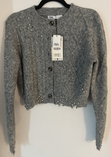 Zara gray knit - knit, crystal