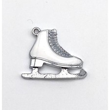 10 PEZZI Ciondolo PATTINAGGIO SUL GHIACCIO in metallo BOMBONIERA 13DW