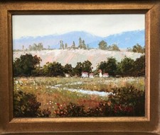 Country Landscape Oil Painting Framed Signed Alson 9.5" X 7.5"