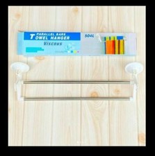 PORTA ASCIUGAMANI 2 PIANI APPENDINO CON VENTOSA CASA BAGNO HOTEL PARETE MURO 