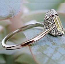 3Ct Emerald Cut Created Yellow