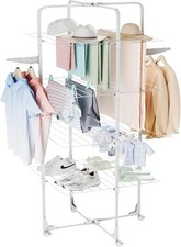 ? Stendibiancheria a Torre Pieghevole Salvaspazio su 4 Livelli con Ruote |