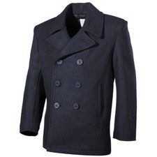 Pea coat blu - coat,, bottoni