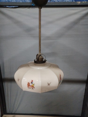 Lampadario vetro anni 40 - in,