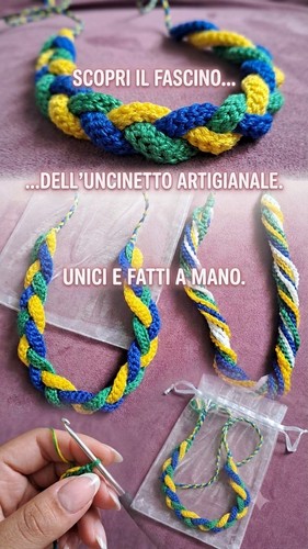 Collana uncinetto fatta - a, mano