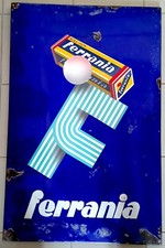GRANDE INSEGNA TABELLA TARGA FERRANIA SMALTATA ORIGINALE 1950  SIGN EMAIL SCHILD