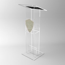 Leggio con stampa podio da terra in plexiglass trasparente smontabile