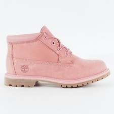 Stivali da passeggio donna Timberland Nellie Chukka A14QW in pelle rosa polvere stringati