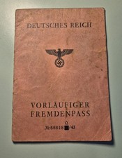 PASSAPORTO TEDESCO RILASCIATO DAL TERZO REICH  1A ITALIANO 1943