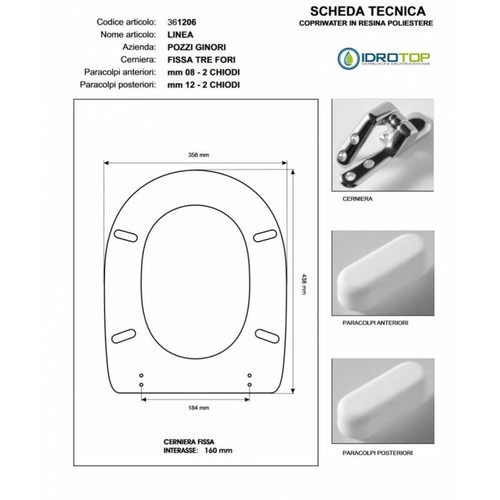 Copriwater pozzi ginori linea - pozzi,