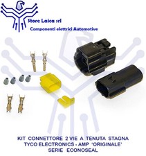 CONNETTORE STAGNO A 2VIE KIT AMP ECONOSEAL MASCHIO FEMMINA PER MOTO AUTO NAUTICA