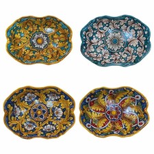 Vassoio fondo forma barocca, in ceramica Caltagirone L 30 x 23 x 6 cm ca. (1Unit