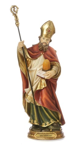 Statua sant ambrogio resina - in,