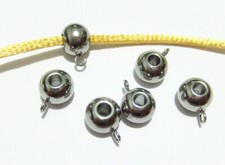 5pz ganci per pendente in acciaio inox 11x8mm colore argento scuro foro 3mm