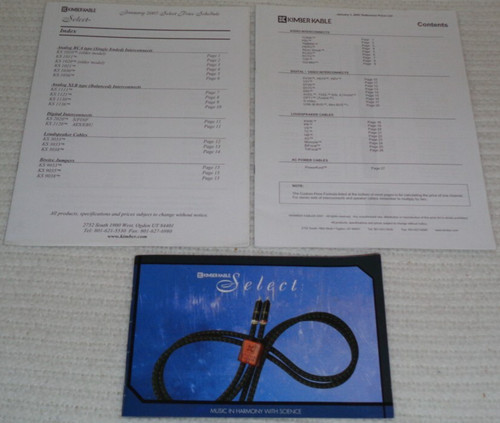 Kimber kable select catalogo - kable,