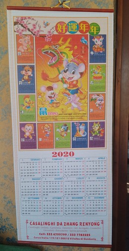 Calendario cinese 2020 anno - calendario,