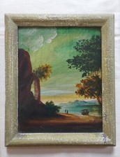 Paesaggio Olio Su Tavola Bosco