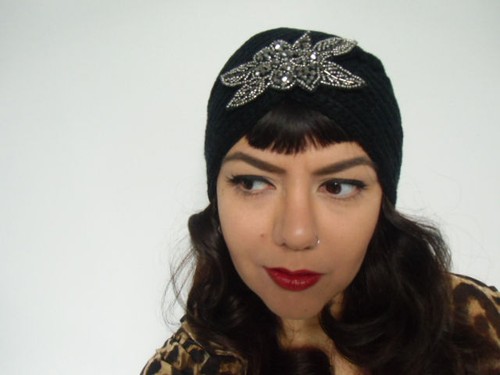 Cappello turbante nero - turbante,