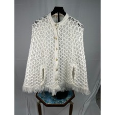 Poncho vintage anni 70 bianco