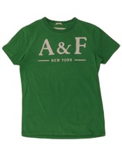 T-shirt uomo ABERCROMBIE & FITCH grafica muscolare top piccola verde cotone BL06
