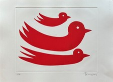 Giuliano Tomaino acquaforte calcografia "Voyage " rosso  65x50 firmata