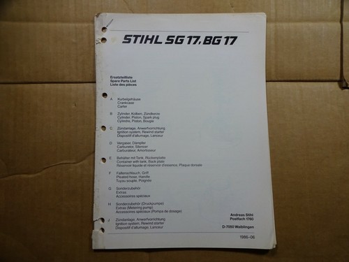 Catalogo ricambi soffiatore