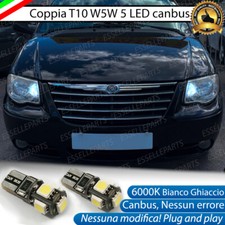 COPPIA LUCI POSIZIONE 5 LED PER CHRYSLER VOYAGER IV MK4 T10 W5W CANBUS 6000K