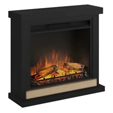 Camino Elettrico Finto con Cornice Nero Tagu Hagen da Pavimento