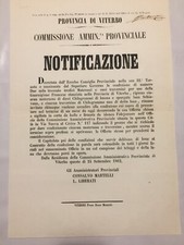 155 Manifesto Viterbo 1862 Materassi ai francesi con 10 kg di lana Schiavona buo