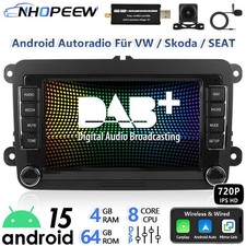 DAB+ 8Core 4+64G Android Radio Carplay per VW Golf 5 6 Polo T5 Touran Passat GPS