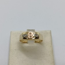 ANELLO DA UOMO IN ORO GIALLO,ROSA E BIANCO 18KT CON ZIRCONI 5 GR. N.22 (1661)