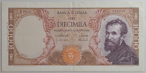 10000 lire michelangelo - 10000,