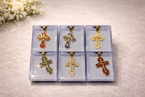 Gold plated orthodox crucifix - gold-plated,
