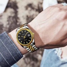 OROLOGIO  UOMO  ELEGANTE CINTURINO ACCIAIO QUARZO ANALOGICO OROLOGI