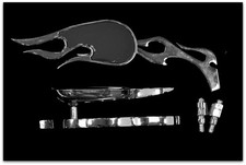 Coppia Di Specchietti Fiamme Per Moto Custom Harley Shadow Intruder VN Virago