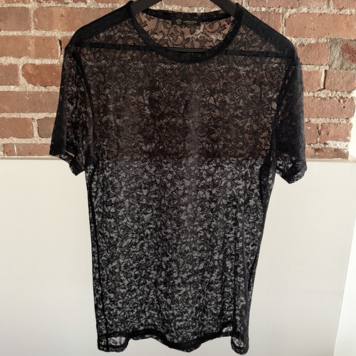 Shirt girocollo versace nera - t-shirt,
