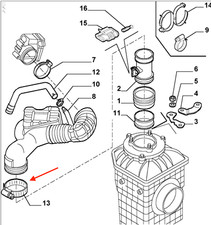 13001190 Collare Filtro aria Lancia Delta Evoluzione e altri mezzi