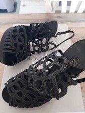 Sandalo ALBANO Nero Glitter tacco12 plateau 2  Nr  38 Poco Usato 