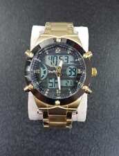 x Orologio Polso Uomo Dual Time Analogico Digitale Sveglia Cronografo Dorato lac