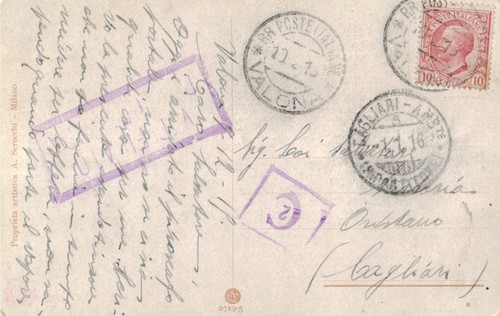 Cartolina viaggiata dic 1915 - cartolina,