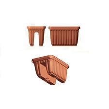 Balconetta Dorica doppia da balcone fioriera doppio vaso 50 cm fiori terrazzo