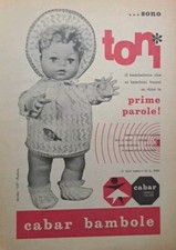 Bambola Cabar TONI prime Parole - Rara Pubblicità ORIGINALE D'epoca 1972