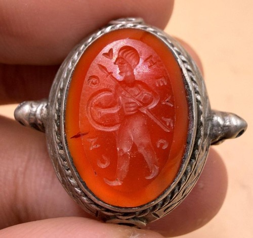 Anello romano argento corniola - anello,