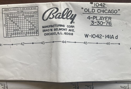 Schema flipper bally old - schema,