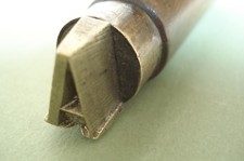 ANTICO TIMBRO ALFABETO LETTERA "A" OTTONE LEGNO SIGILLO POSTA UFFICIO 