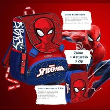 ZAINO ESTENDIBILE SPIDER MAN MARVEL + ASTUCCIO 3 ZIP