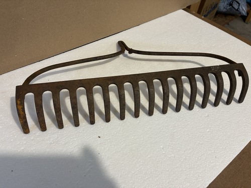 Vintage iron garden rake coat - iron,