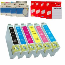 EPSON T0801-T0806 KIT 6 12 24 30 CARTUCCE COMPATIBILI 15ml BK C M Y LC LM